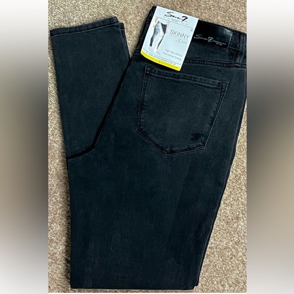 Seven7 Black Skinny High-Rise Jeans